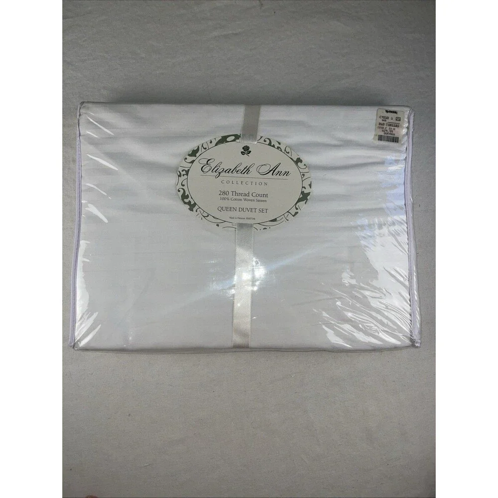 ELIZABETH ANN 280THREAD COUNT 100%COTTON WOVEN SATEEN QUEEN DUVET SET NIB